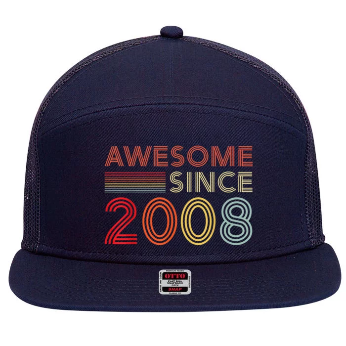 15yr BDay Son Boy Funny 2008 15th 15 Year Old Birthday 7 Panel Mesh Trucker Snapback Hat