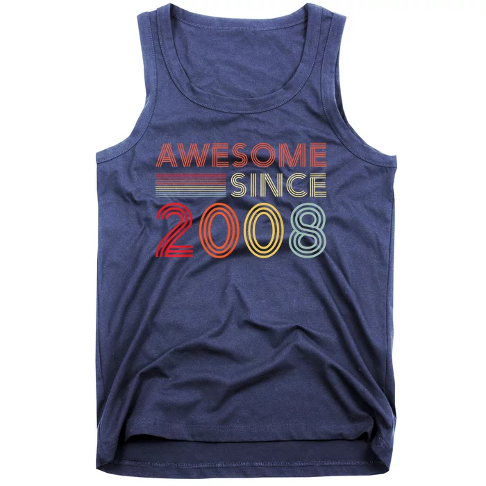 15yr BDay Son Boy Funny 2008 15th 15 Year Old Birthday Tank Top