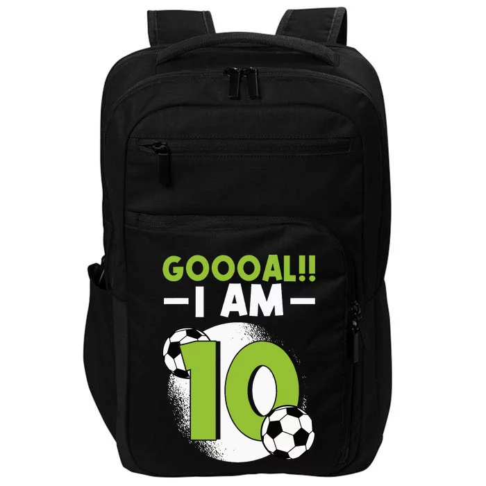 10th Birthday Soccer Themed Birthday 10 Years Old Impact Tech Backpack