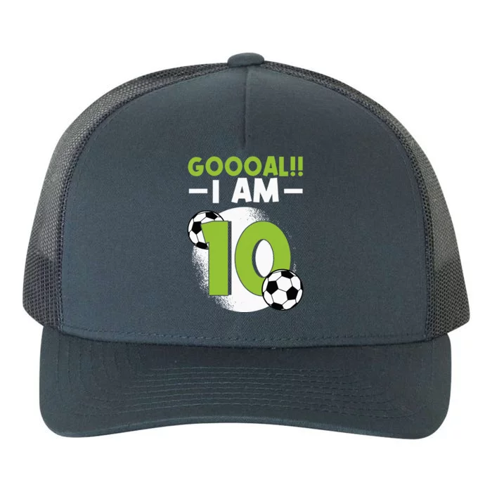 10th Birthday Soccer Themed Birthday 10 Years Old Yupoong Adult 5-Panel Trucker Hat