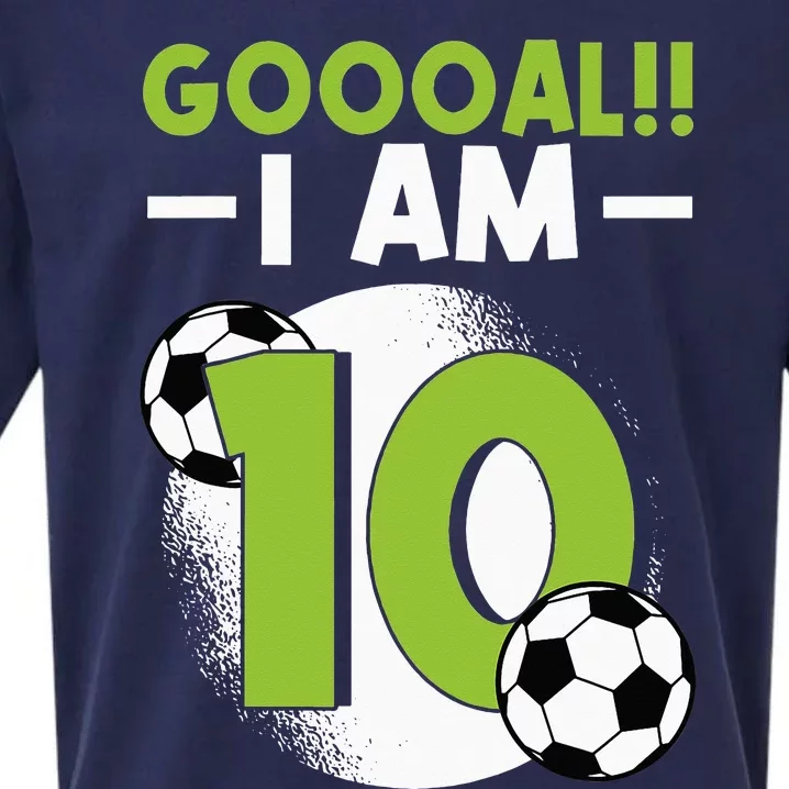 10th Birthday Soccer Themed Birthday 10 Years Old Sueded Cloud Jersey T-Shirt