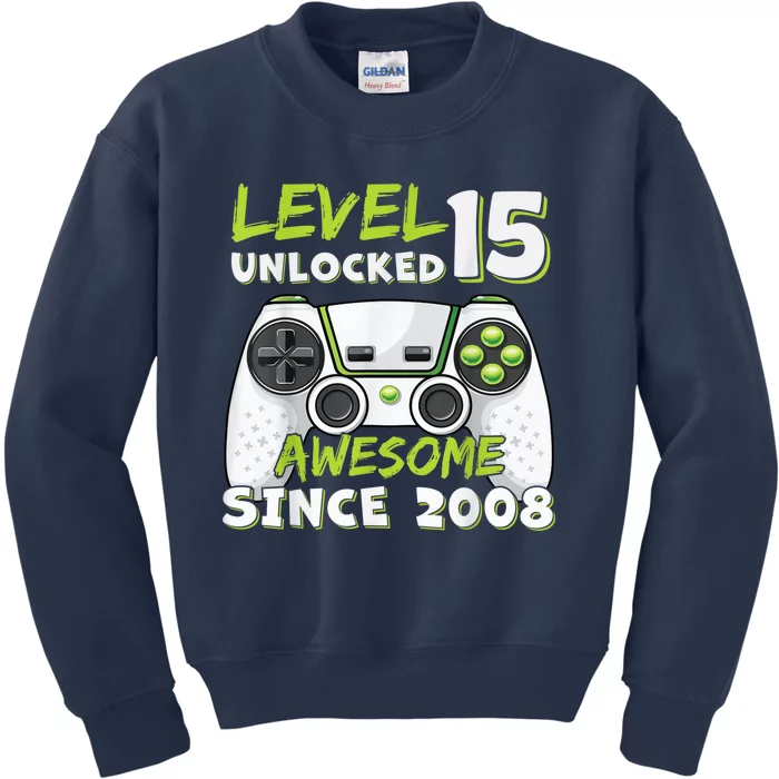 15yr BDay Son Boy Funny Gamer 15th 15 Year Old Birthday Kids Sweatshirt