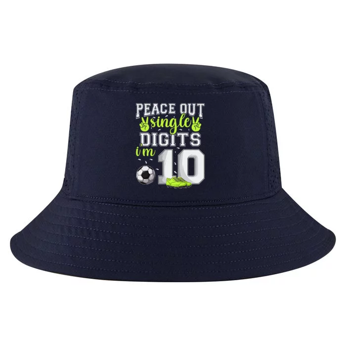 10th Birthday  Soccer Peace Out Single Digits Cool Comfort Performance Bucket Hat