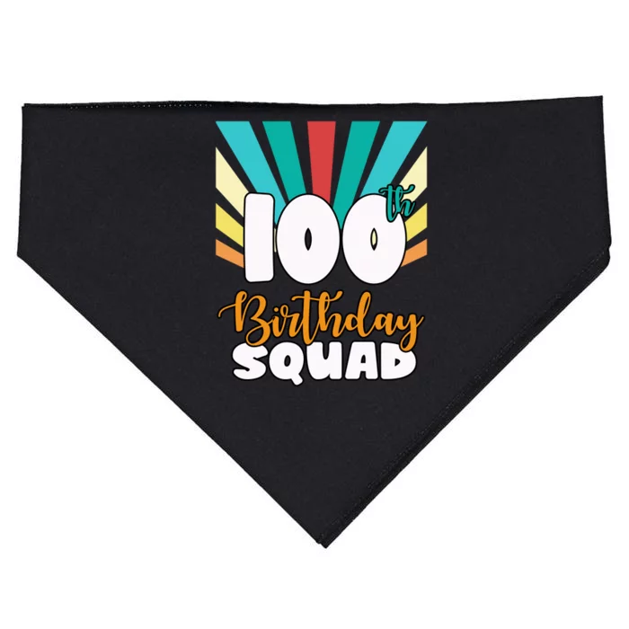 100th Birthday Squad 100 Years Old USA-Made Doggie Bandana