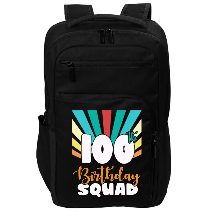 100th Birthday Squad 100 Years Old Impact Tech Backpack