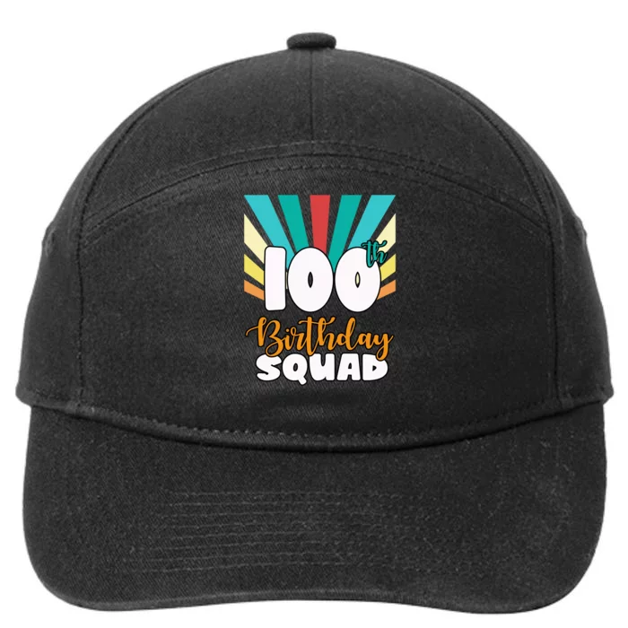 100th Birthday Squad 100 Years Old 7-Panel Snapback Hat