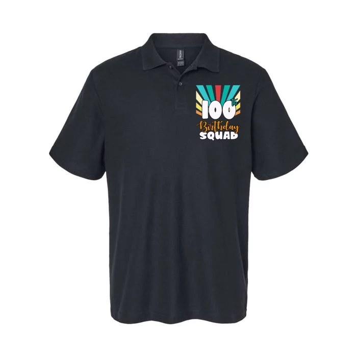 100th Birthday Squad 100 Years Old Softstyle Adult Sport Polo