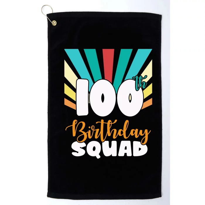 100th Birthday Squad 100 Years Old Platinum Collection Golf Towel