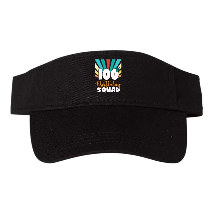 100th Birthday Squad 100 Years Old Valucap Bio-Washed Visor