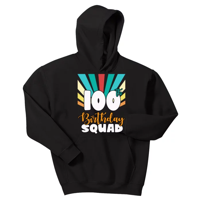 100th Birthday Squad 100 Years Old Kids Hoodie