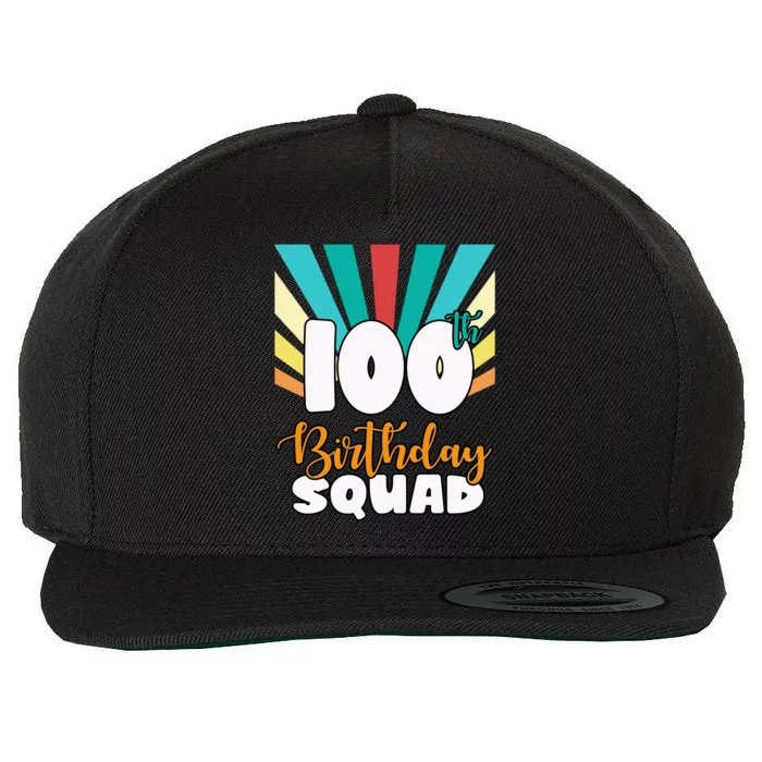 100th Birthday Squad 100 Years Old Wool Snapback Cap