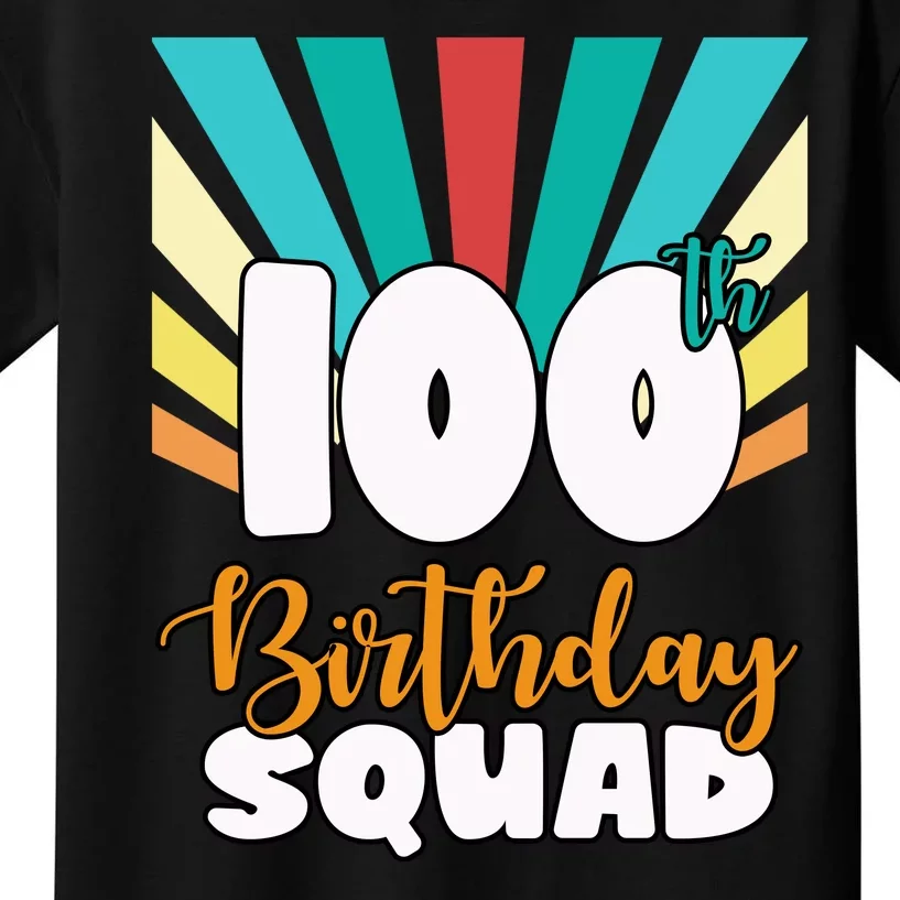 100th Birthday Squad 100 Years Old Kids T-Shirt