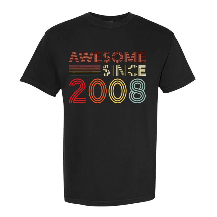 15yr BDay Son Boy Funny 2008 15th 15 Year Old Birthday Garment-Dyed Heavyweight T-Shirt