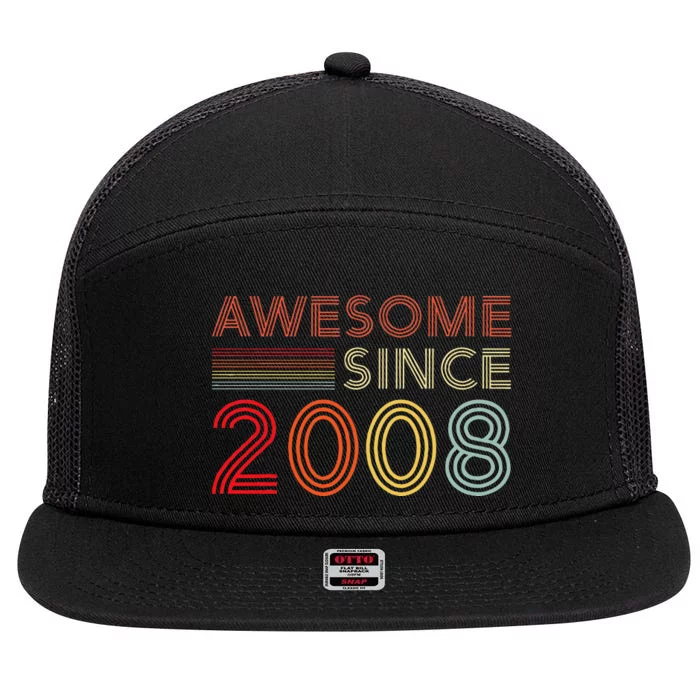 15yr BDay Son Boy Funny 2008 15th 15 Year Old Birthday 7 Panel Mesh Trucker Snapback Hat