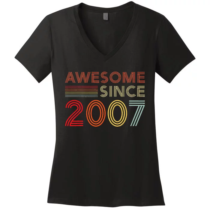 16yr BDay Son Boy Funny 2007 16th 16 Year Old Birthday Women's V-Neck T-Shirt