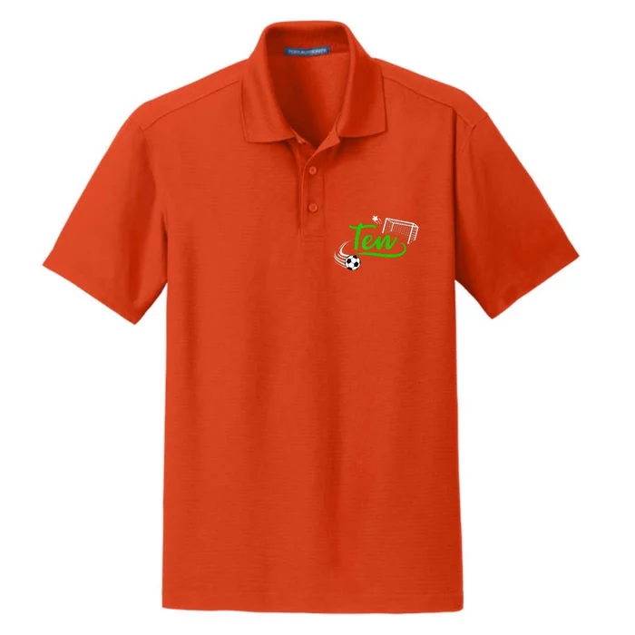 10th Birthday Soccer Ten Year Old Soccer Player Dry Zone Grid Performance Polo