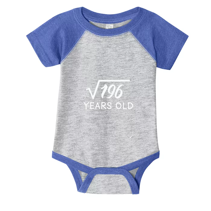 14 Birthday Son Him Funny Math 14th Birthday Infant Baby Jersey Bodysuit