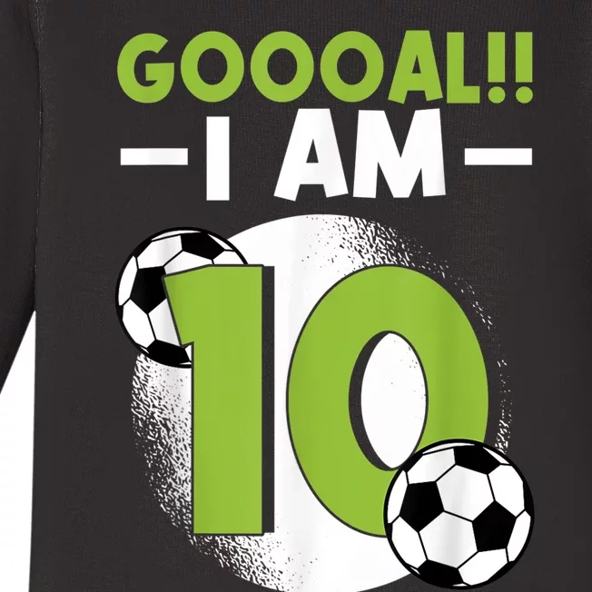 10th Birthday Soccer Themed Birthday Party 10 Years Old Baby Long Sleeve Bodysuit