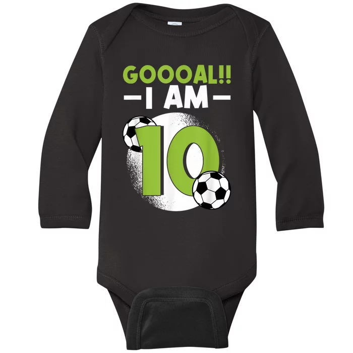 10th Birthday Soccer Themed Birthday Party 10 Years Old Baby Long Sleeve Bodysuit