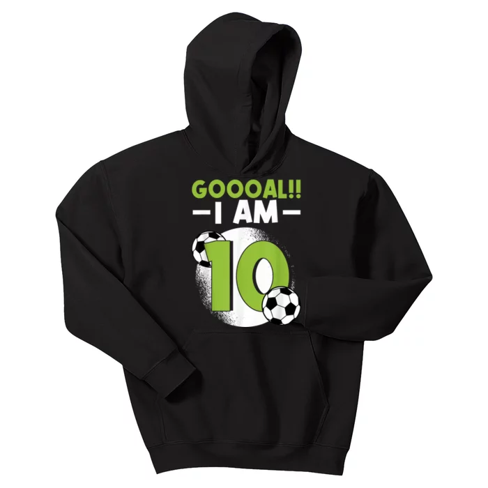 10th Birthday Soccer Themed Birthday Party 10 Years Old Kids Hoodie