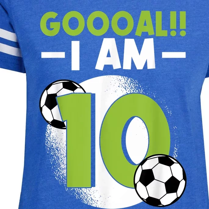 10th Birthday Soccer Themed Birthday Party 10 Years Old Enza Ladies Jersey Football T-Shirt