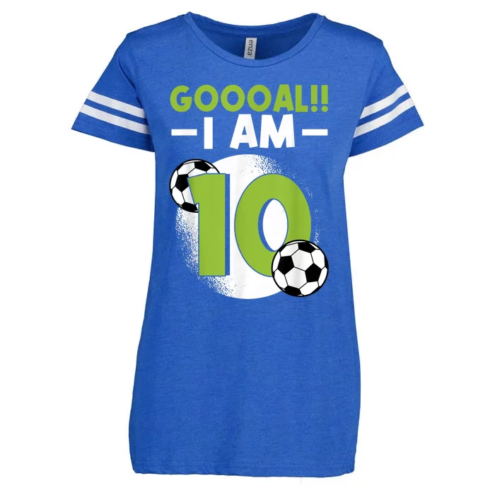 10th Birthday Soccer Themed Birthday Party 10 Years Old Enza Ladies Jersey Football T-Shirt