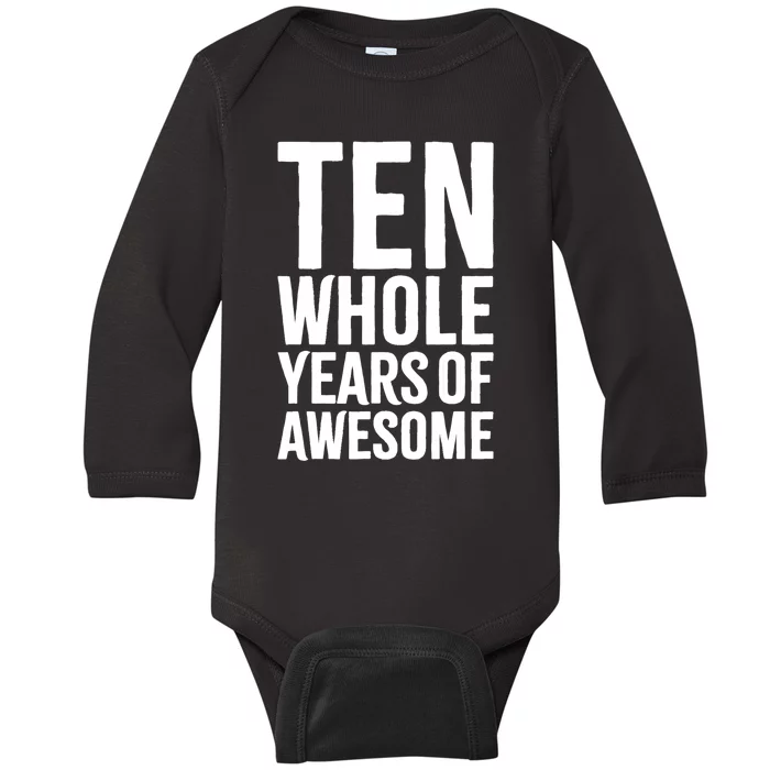 10th Birthday Shirt Gift Boy Age 10 Ten Year Old Boys Son TShirt Baby Long Sleeve Bodysuit