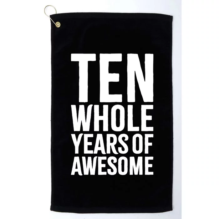 10th Birthday Shirt Gift Boy Age 10 Ten Year Old Boys Son TShirt Platinum Collection Golf Towel