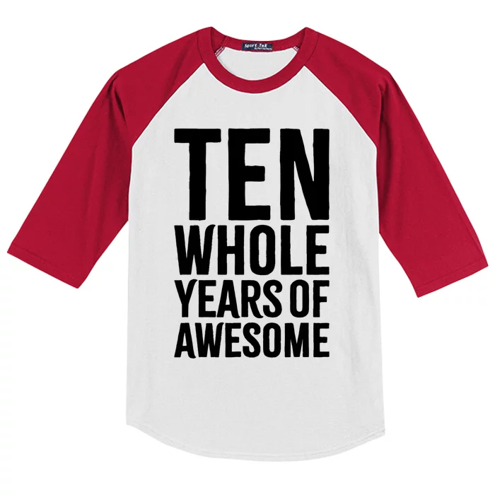 10th Birthday Shirt Gift Boy Age 10 Ten Year Old Boys Son TShirt Kids Colorblock Raglan Jersey