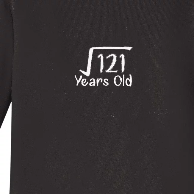 11th Birthday Square Root Of 121 11 Years Old Baby Long Sleeve Bodysuit