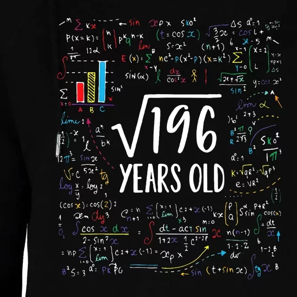 14th Birthday Square Root Of 196 Math Womens Funnel Neck Pullover Hood