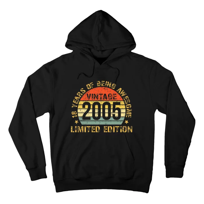 18yr BDay Son  Funny 2005 18th 18 Year Old Birthday Hoodie