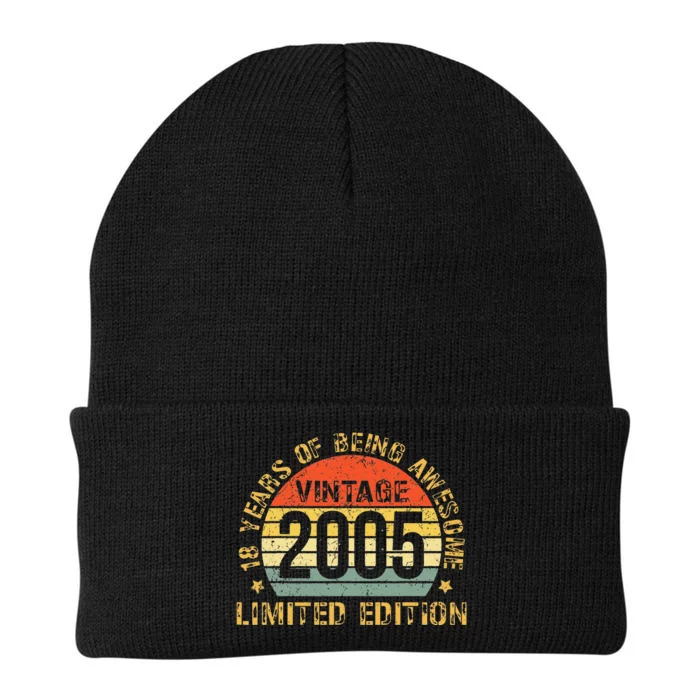 18yr BDay Son  Funny 2005 18th 18 Year Old Birthday Knit Cap Winter Beanie