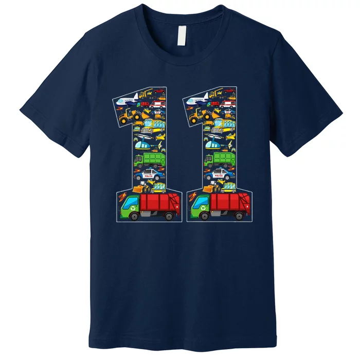 11th Birthday Transportation 11 Year Old Party Premium T-Shirt