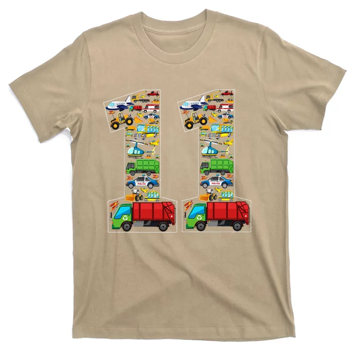 11th Birthday Transportation 11 Year Old Party T-Shirt