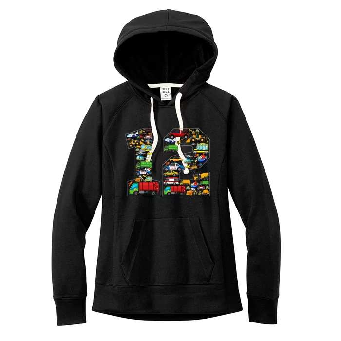 12th Birthday Transportation 12 Year Old Party Women's Fleece Hoodie