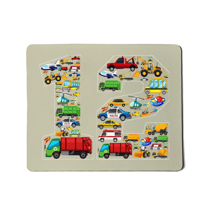 12th Birthday Transportation 12 Year Old Party Mousepad