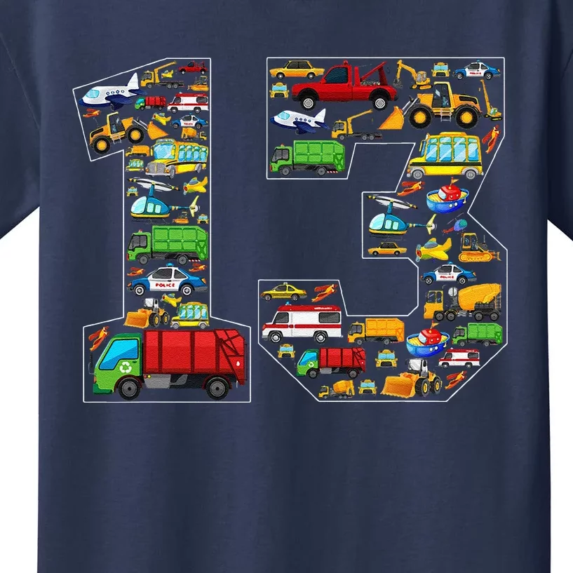 13th Birthday Transportation 13 Year Old Party Kids T-Shirt