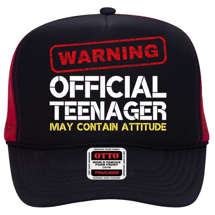 13 Birthday Teenager Boy 13th Birthday High Crown Mesh Trucker Hat