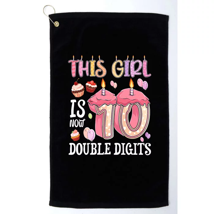 10th Birthday This Girl Is Now 10 Years Old Double Digits Platinum Collection Golf Towel