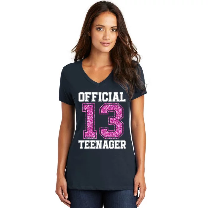 13th Birthday TEENAGER 2010 Bday Teen Gift Women's V-Neck T-Shirt