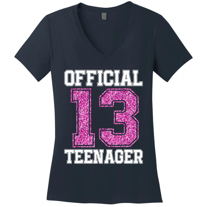 13th Birthday TEENAGER 2010 Bday Teen Gift Women's V-Neck T-Shirt