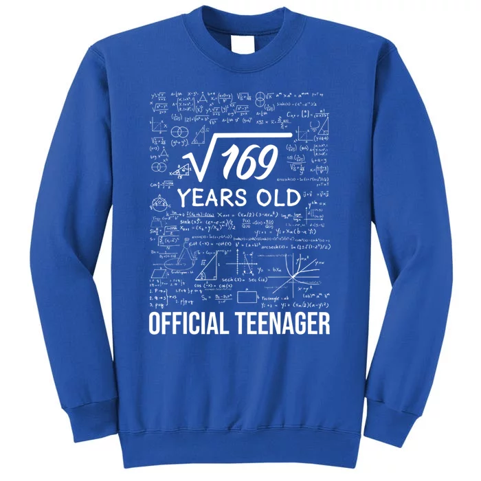 13 Birthday Teenager Boy 13yr Math 13th Birthday Tall Sweatshirt