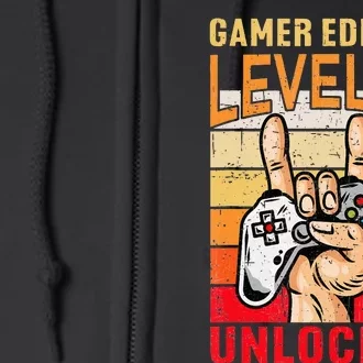 14Th Birthday Video Gamer Edition Level 14 Unlocked Full Zip Hoodie