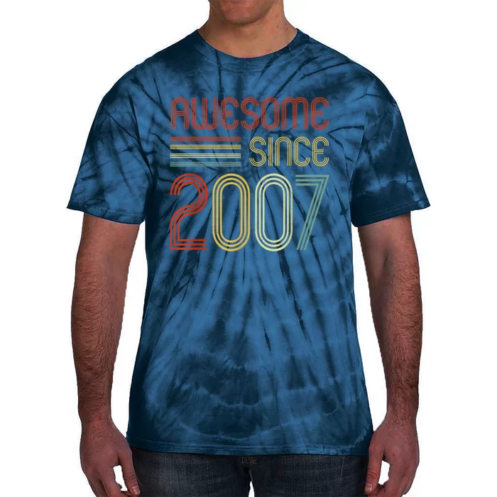 15th Birthday Vintage 2007 Made in 2007 Awesome Since 2007 Tie-Dye T-Shirt