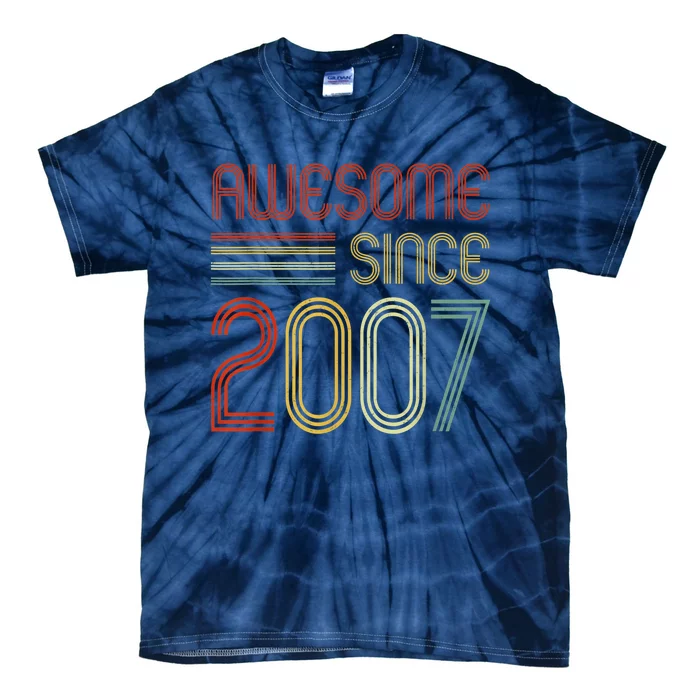 15th Birthday Vintage 2007 Made in 2007 Awesome Since 2007 Tie-Dye T-Shirt