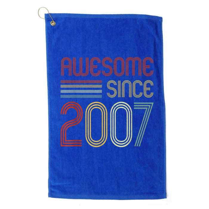 15th Birthday Vintage 2007 Made in 2007 Awesome Since 2007 Platinum Collection Golf Towel