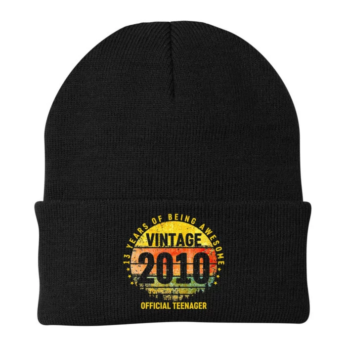 13th Birthday Vintage 2010 13 Years Old Cute Knit Cap Winter Beanie