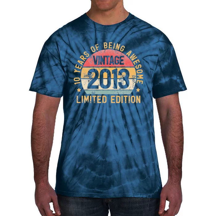 10th Birthday Vintage 2013 Turning 10 BDay 10 Years Old Tie-Dye T-Shirt