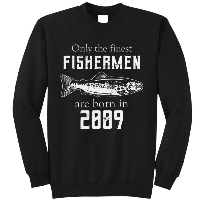 12th Birthday Vintage 2009 Fishing Fisherman 12 Year Old Tall Sweatshirt